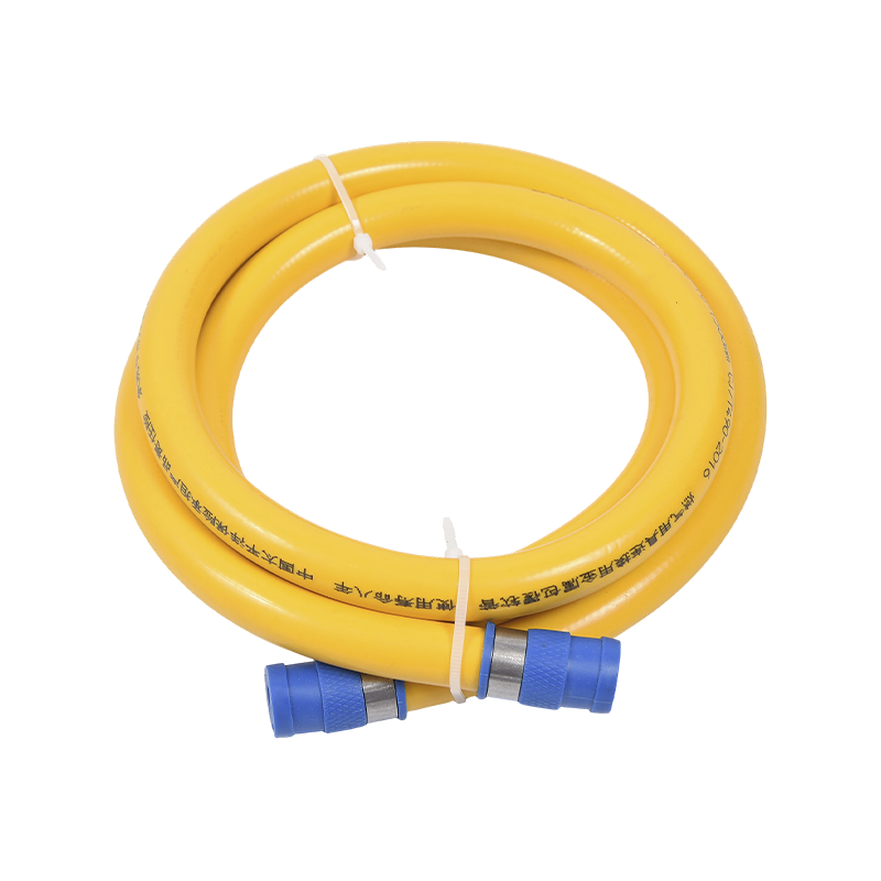 Rostfritt stål flexibel gul PVC gasslang Rostfritt stål flexibel gul PVC gasslang