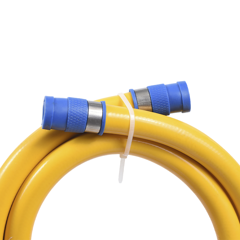 Rostfritt stål flexibel gul PVC gasslang